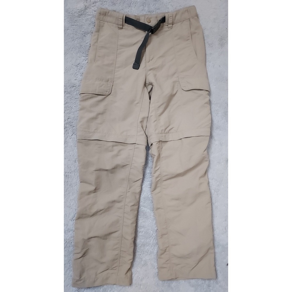 The North Face Pants Mens Medium Convertible Hiking Cargo Tan Cargo Belted Hike